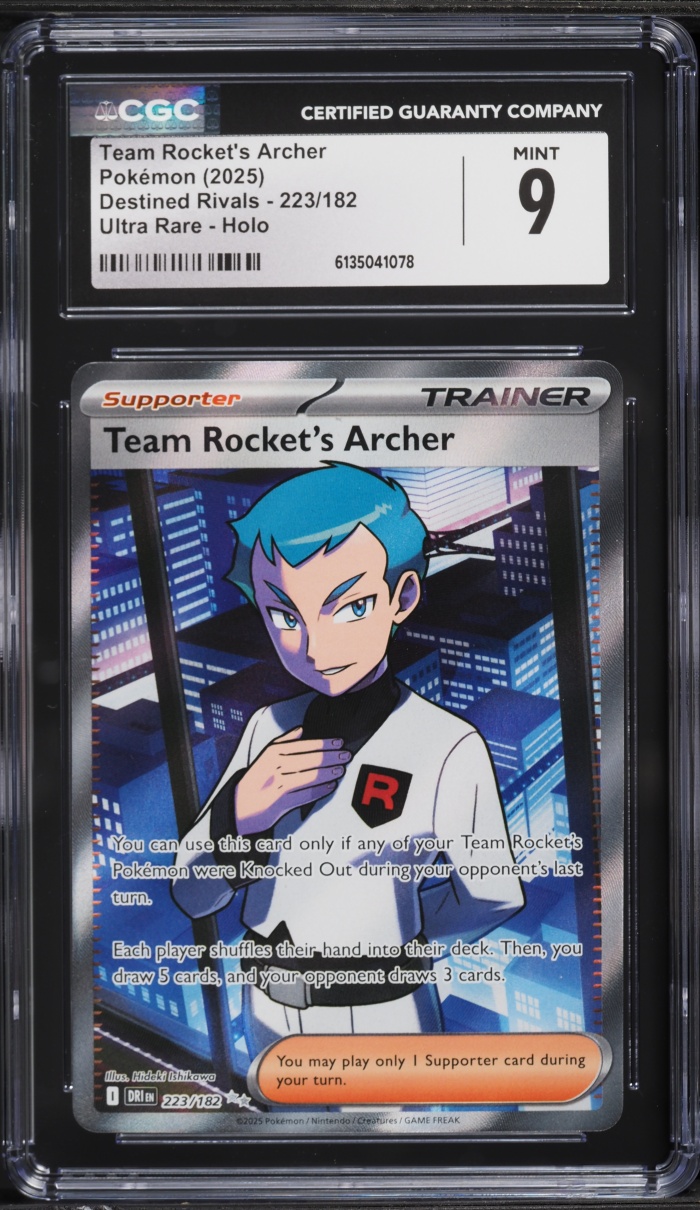 2025 Pokemon Scarlet & Violet Destined Rivals Full Art Team Rocket's Archer #223 CGC 9 MINT