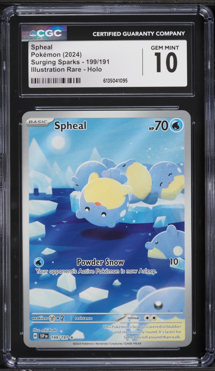 2024 Pokemon Scarlet & Violet Surging Sparks IR Spheal #199 CGC 10 GEM MINT