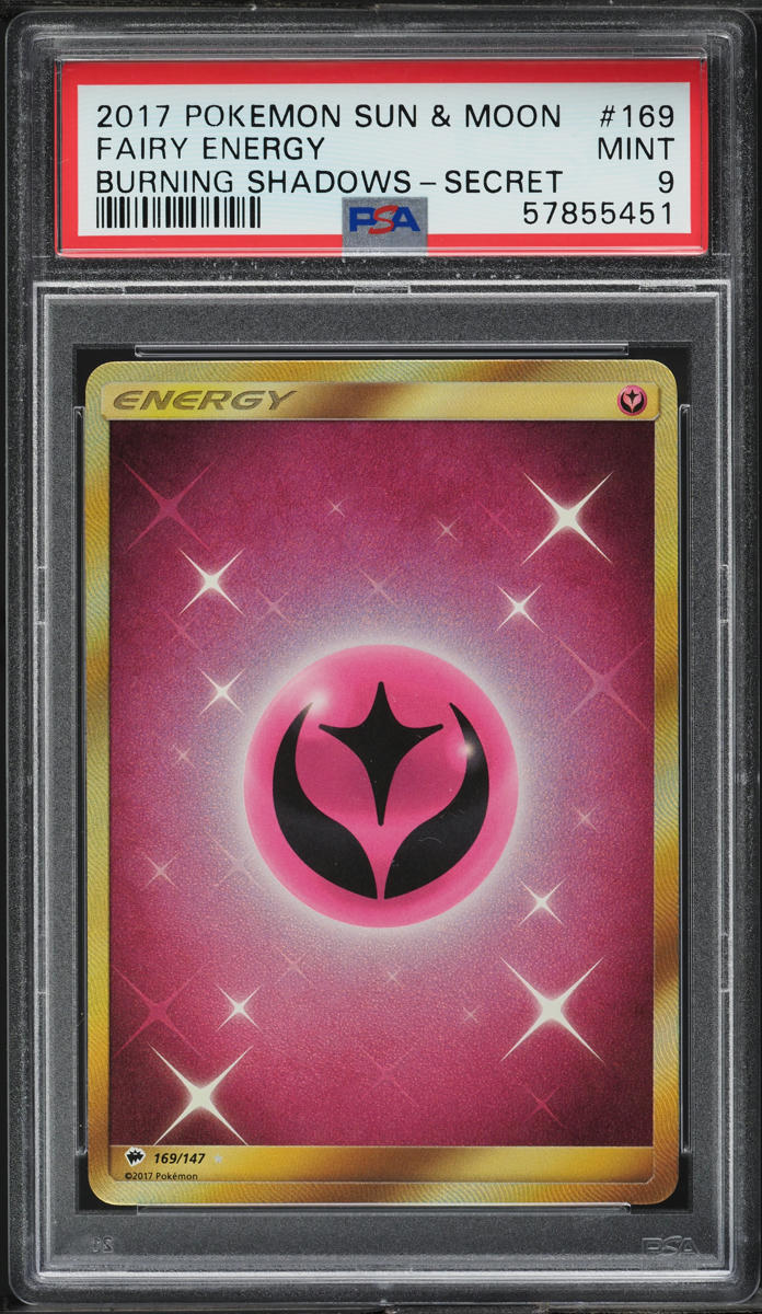 2017 Pokemon Sun & Moon Burning Shadows Secret Rare Fairy Energy #169 PSA 9 MINT