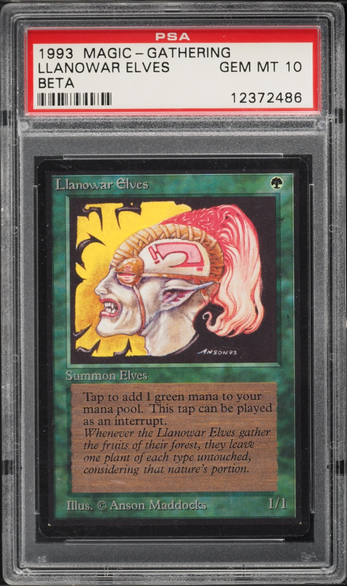1993 Magic The Gathering MTG Beta Llanowar Elves PSA 10 GEM MINT