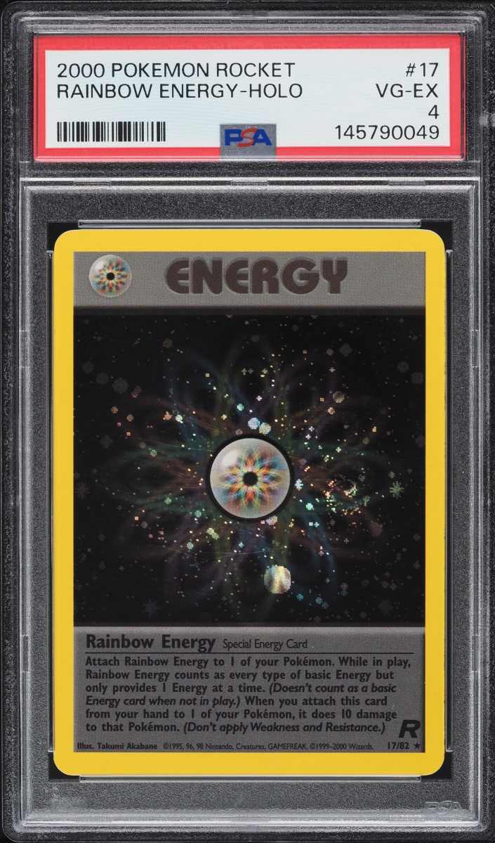 2000 Pokemon Team Rocket Holo Rainbow Energy #17 PSA 4 VGEX