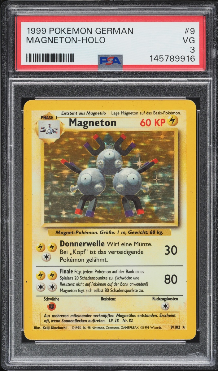 1999 Pokemon German Base Set Holo Magneton #9 PSA 3 VG