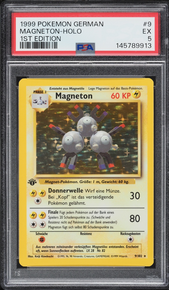 1999 Pokemon German Base Set 1st Edition Holo Magneton #9 PSA 5 EX