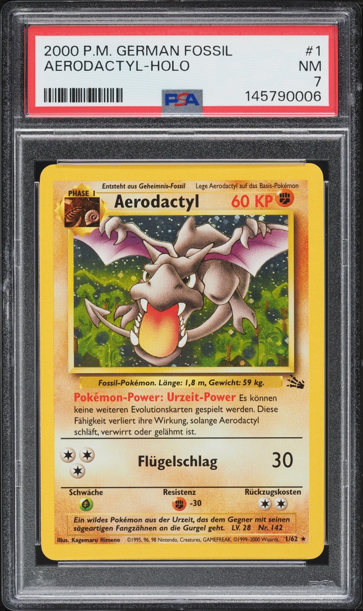 2000 Pokemon German Fossil Holo Aerodactyl #1 PSA 7 NRMT
