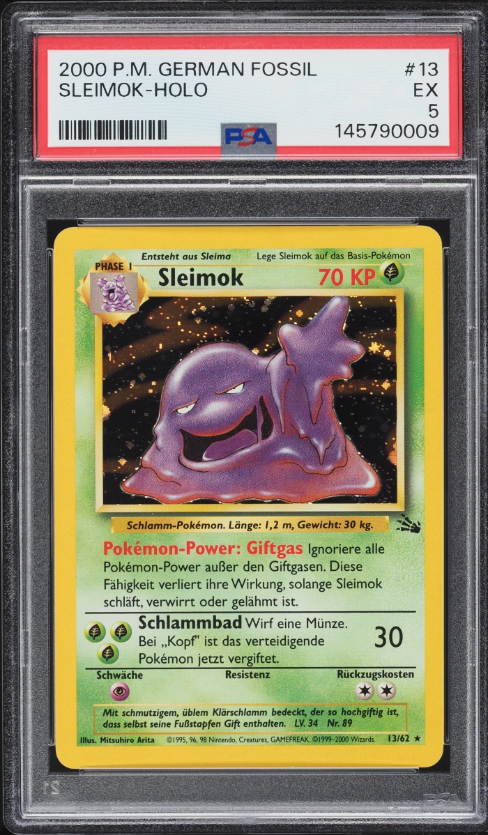 2000 Pokemon German Fossil Holo Muk #13 PSA 5 EX