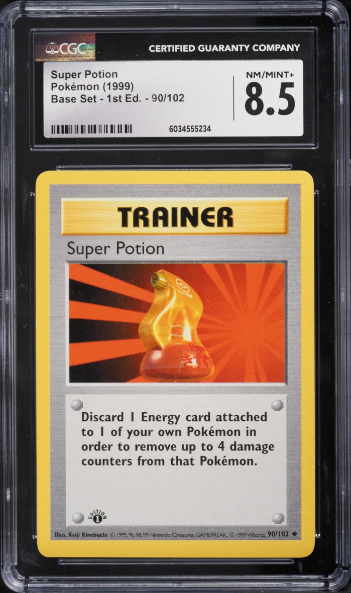 1999 Pokemon Base Set Shadowless 1st Edition Super Potion #90 CGC 8.5 NM-MT+