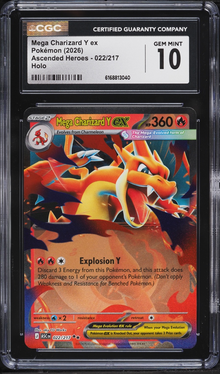 2026 Pokemon Mega Evolution Ascended Heroes Holo Mega Charizard Y Ex #22 CGC 10 GEM MINT