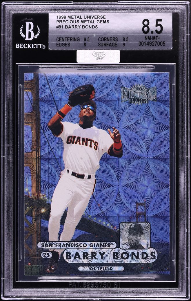1998 Metal Universe Precious Metal Gems PMG Barry Bonds /50 #81 MBA BGS 8.5 NM-MT+
