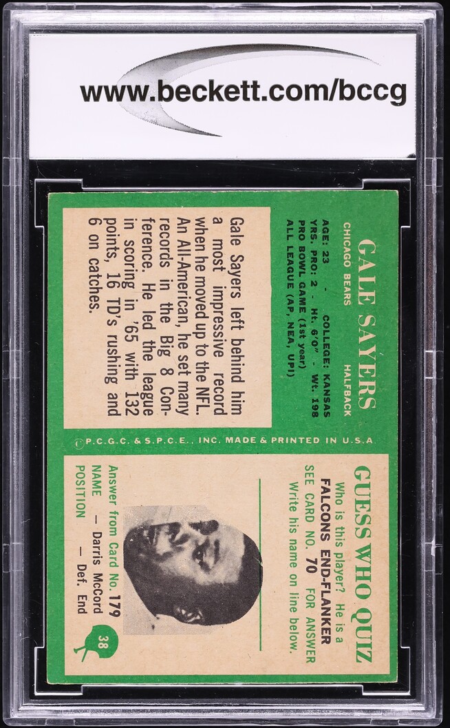 1966 Philadelphia Gale Sayers ROOKIE #38 BCCG 8