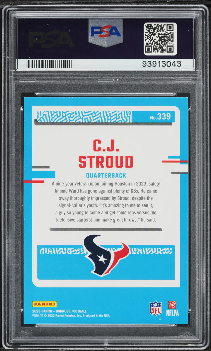 2023 Donruss Football C.J. Stroud ROOKIE #339 PSA 9 MINT