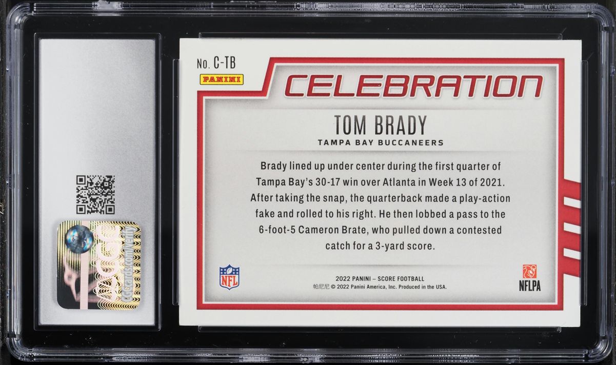 2022 Score Celebration Tom Brady #C-TB CGC 7.5 NRMT+