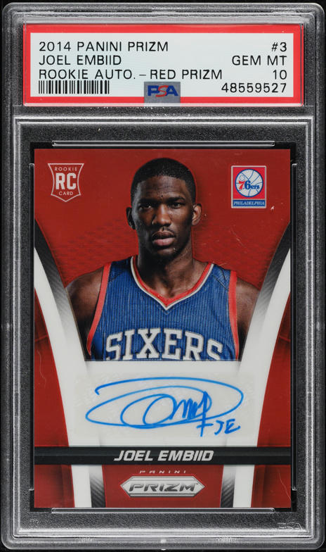 2014 Panini Prizm Variations Joel Embiid ROOKIE #33 PSA 9 MINT on