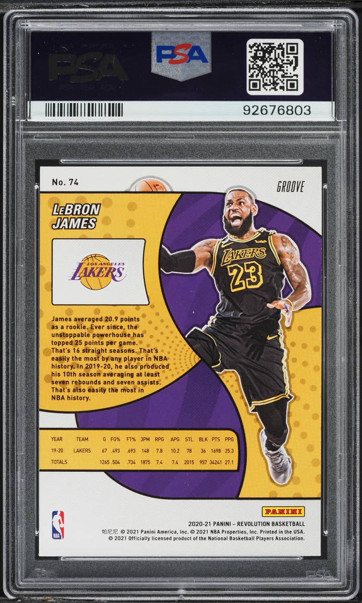 2020 Panini Revolution Groove LeBron James #74 PSA 10 GEM MINT