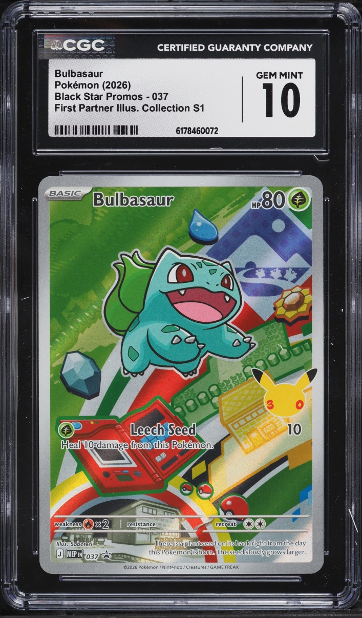 2026 Pokemon Mega Evolution Promo First Partner Illustration Full Art Bulbasaur #37 CGC 10 Gem