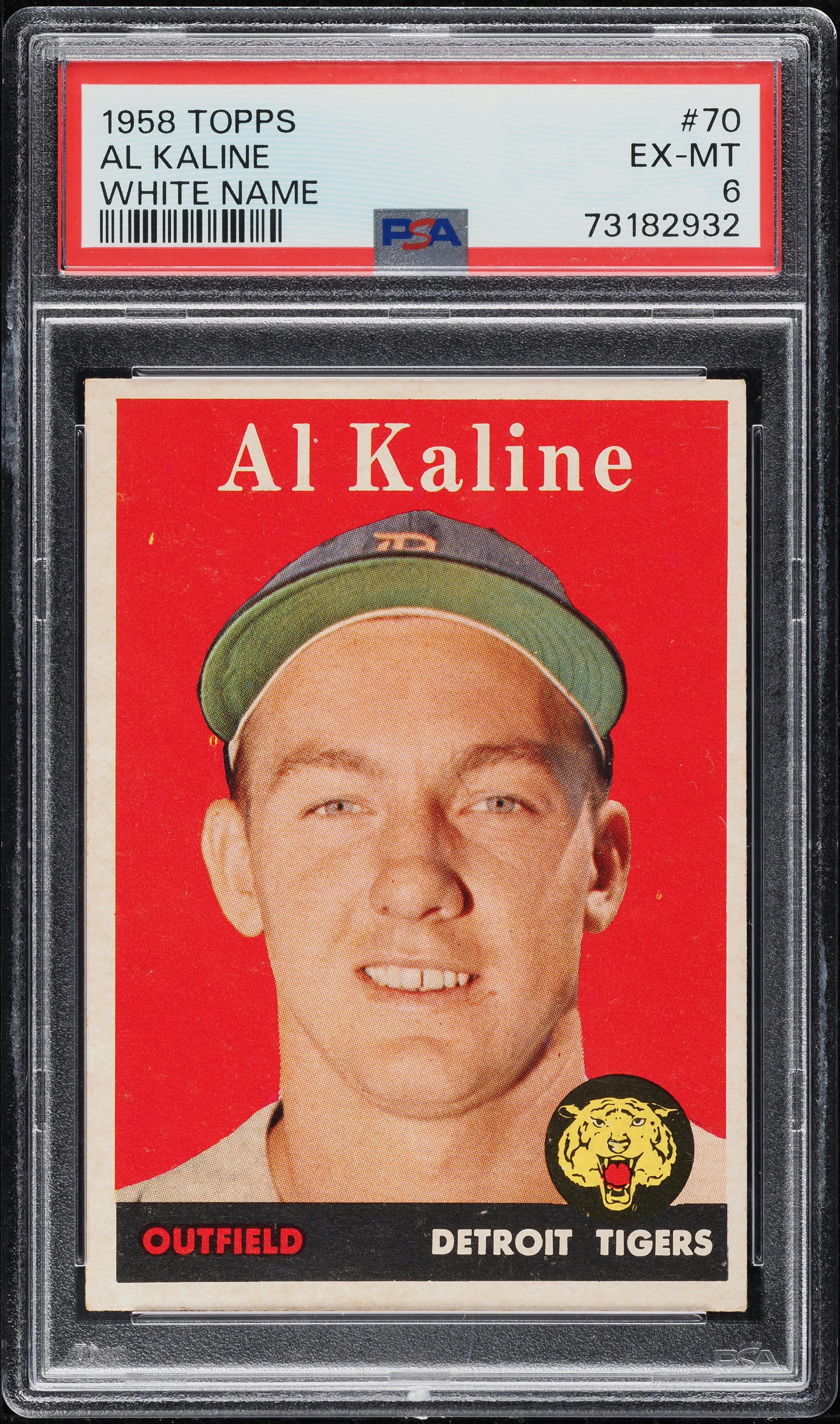 1958 Topps Al Kaline WHITE NAME #70 PSA 6 EXMT