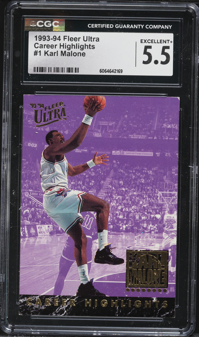 1993 Ultra Career Highlights Karl Malone #1 CGC 5.5 EX+