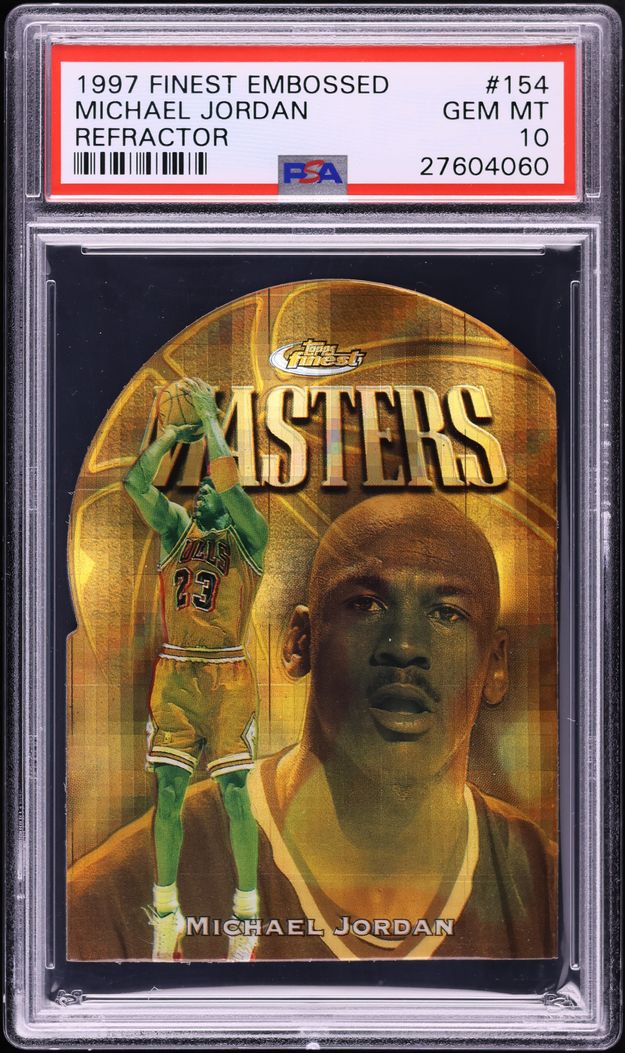 1997 Finest Embossed Gold Refractor Michael Jordan /74 #154 PSA 10 GEM MINT