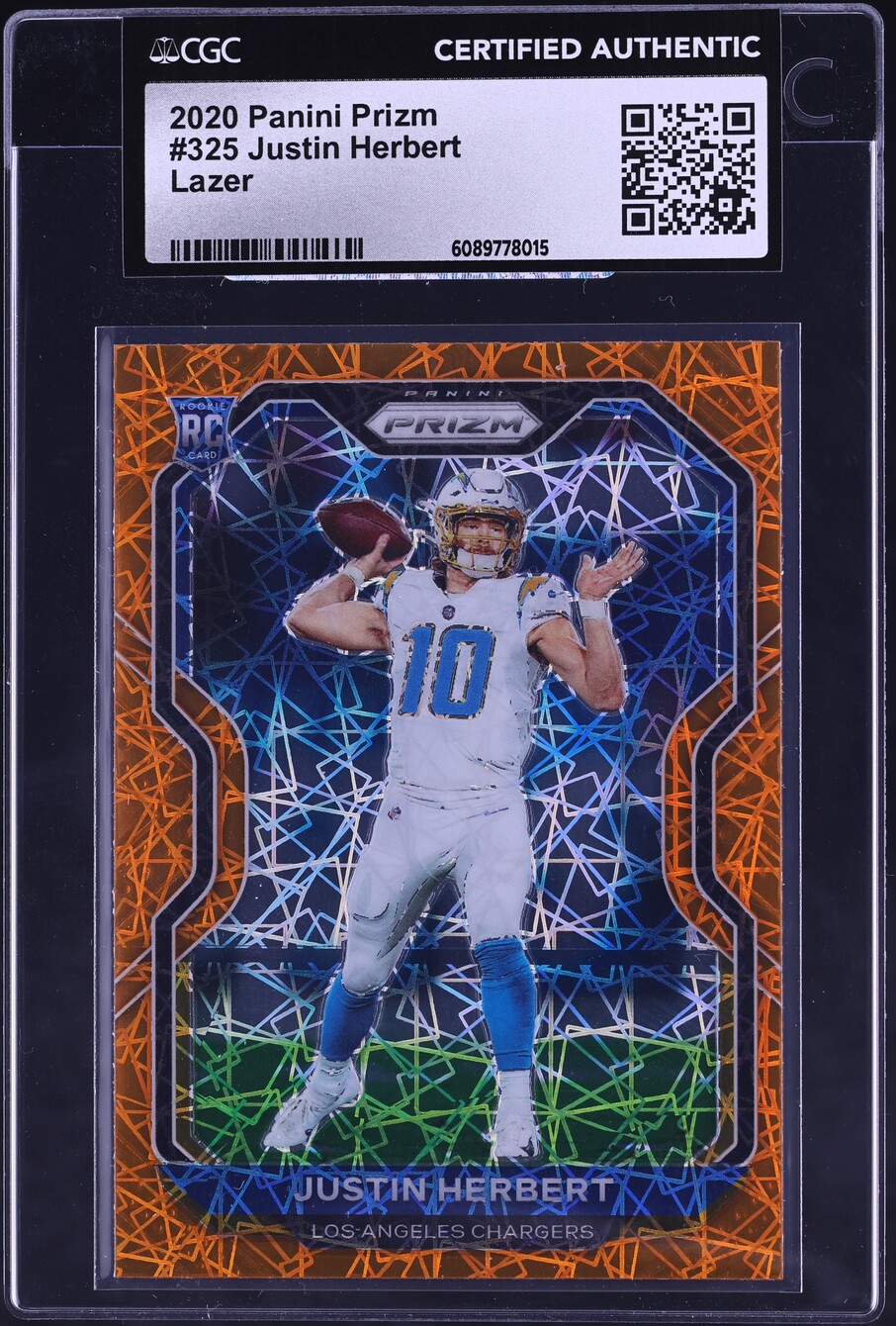 2020 Panini Prizm Lazer Justin Herbert ROOKIE #325 CGC AUTH