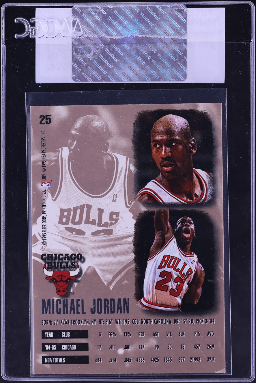 1995 Ultra Basketball Michael Jordan #25 CGC AUTH