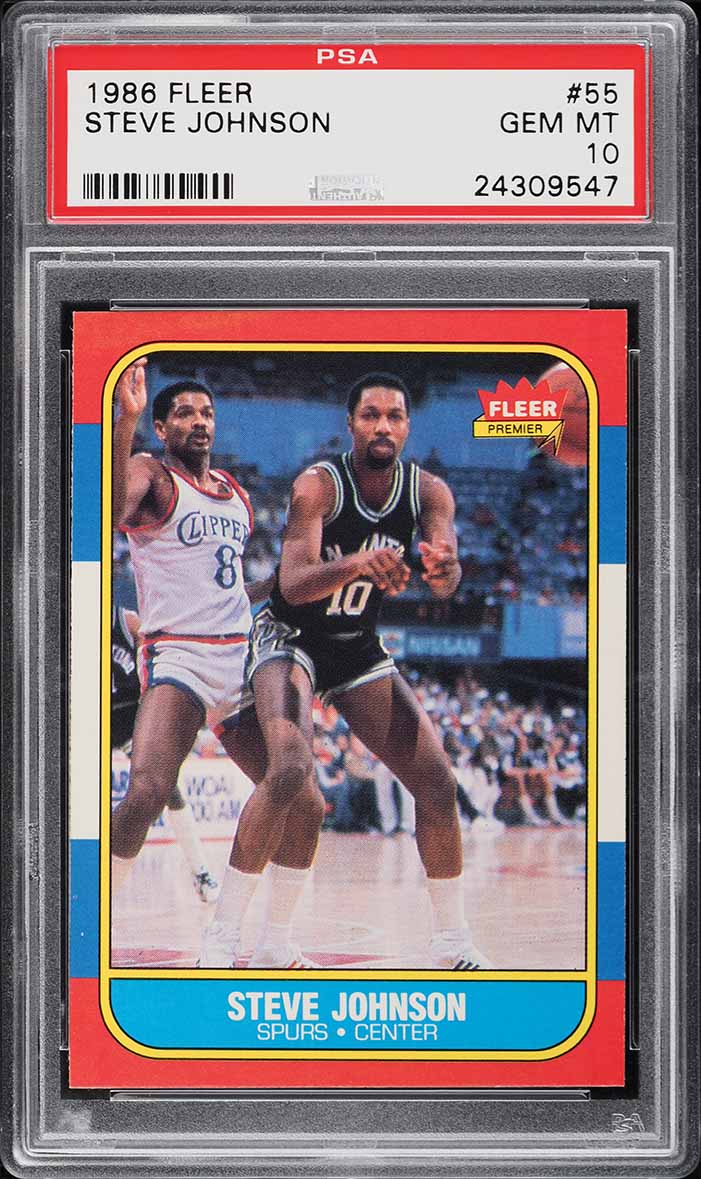 1986 Fleer Basketball Steve Johnson #55 PSA 10 GEM MINT