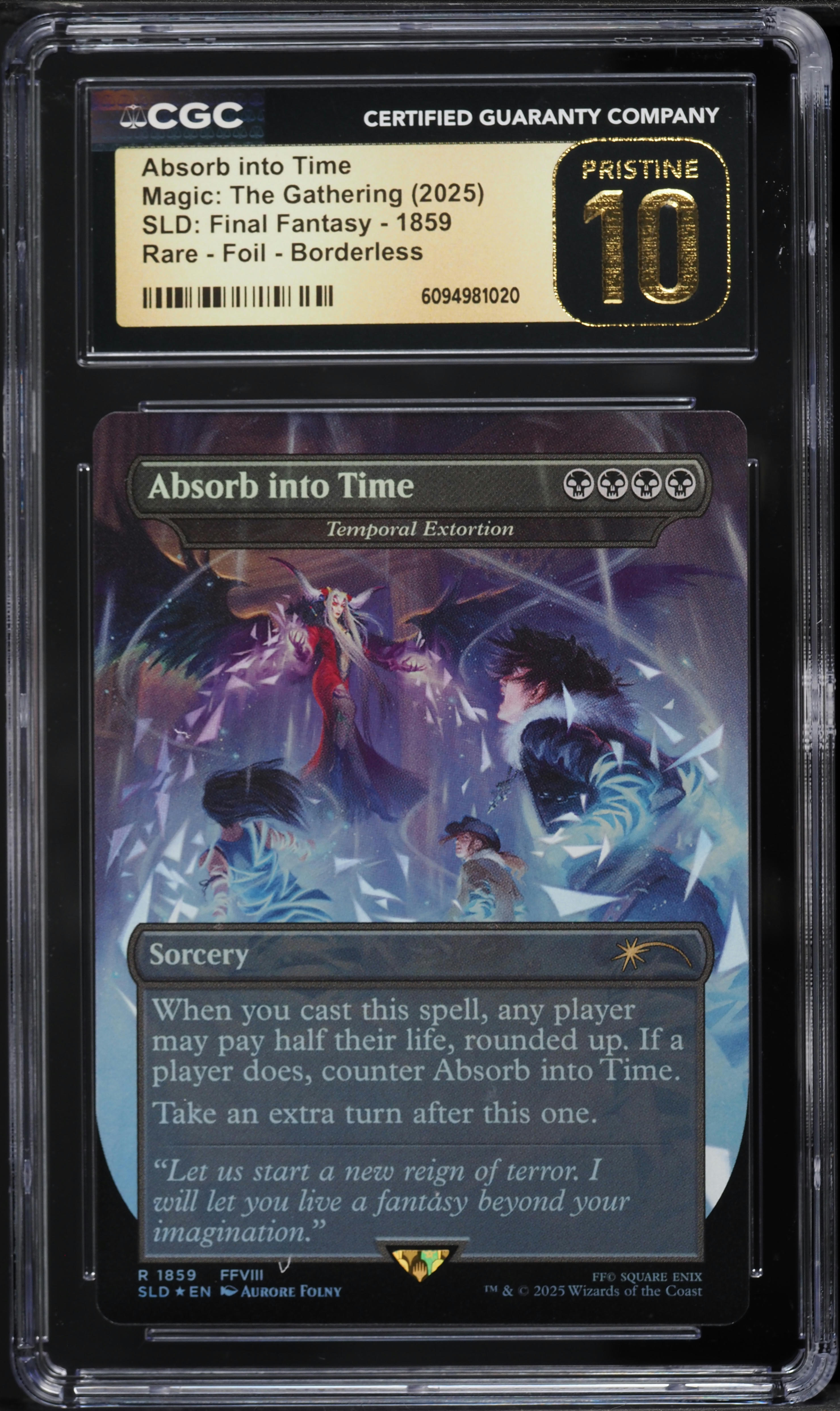 2025 Magic The Gathering MTG SLD Final Fantasy Foil Borderless Absorb Into Time CGC 10 PRISTINE