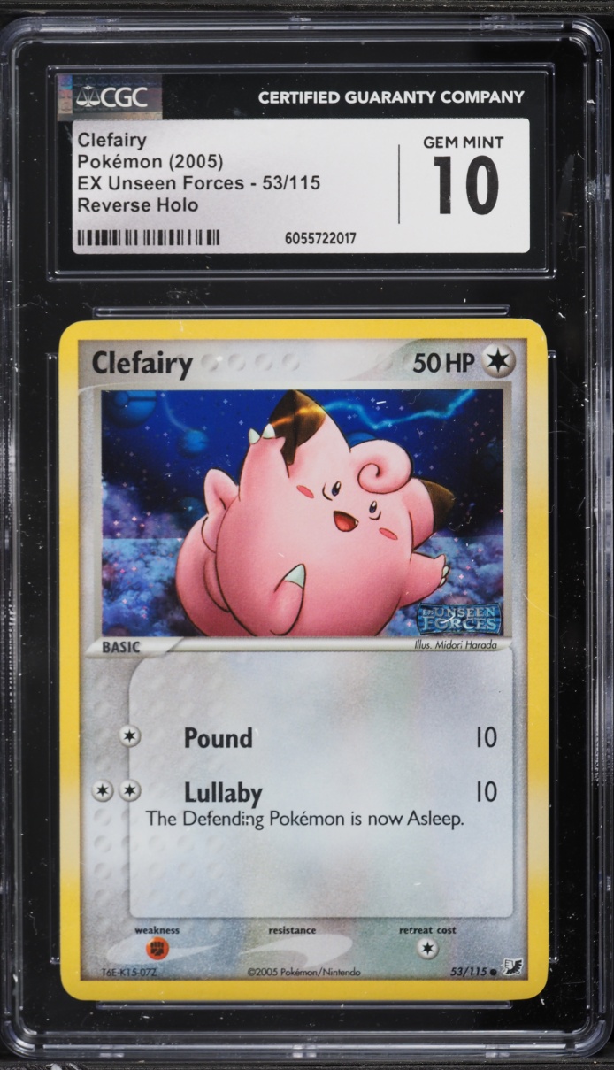 2005 Pokemon EX Unseen Forces Reverse Holo Clefairy #53 CGC 10 GEM MINT