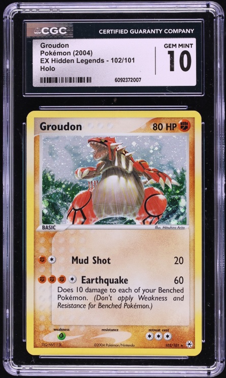 2004 Pokemon EX Hidden Legends Holo Groudon #102 CGC 10 GEM MINT