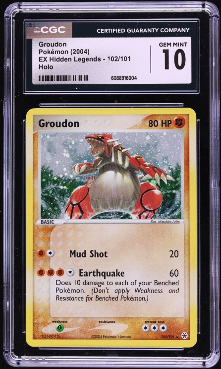 2004 Pokemon EX Hidden Legends Holo Groudon #102 CGC 10 GEM MINT