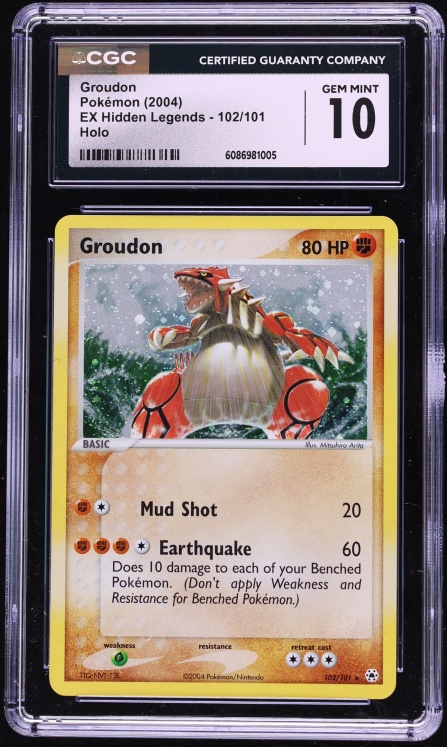 2004 Pokemon EX Hidden Legends Holo Groudon #102 CGC 10 GEM MINT