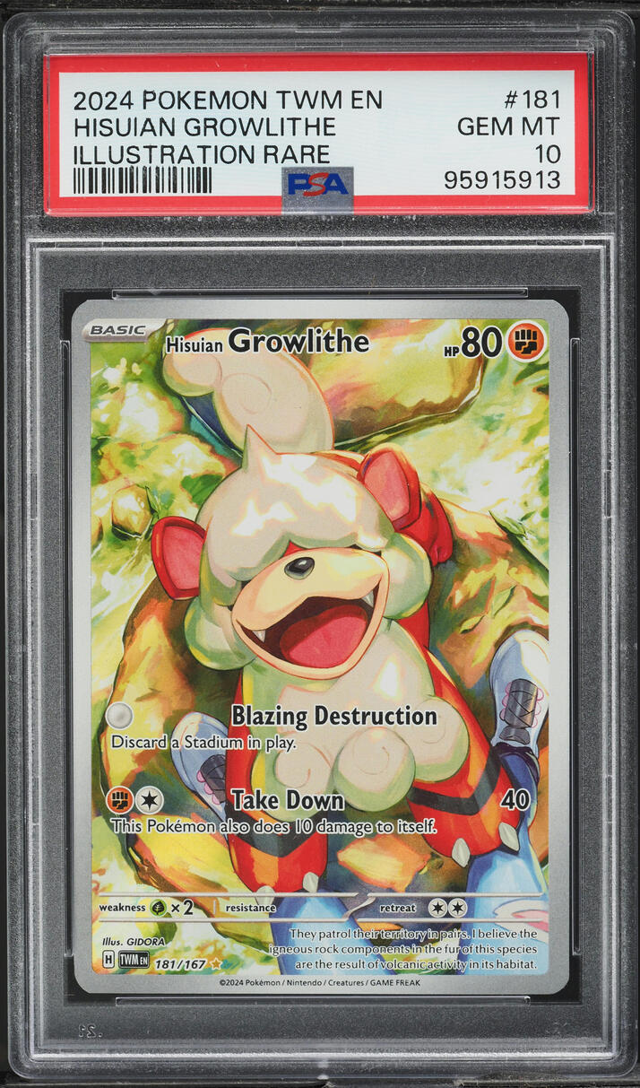 2024 Pokemon Scarlet & Violet Twilight Masquerade IR Hisuian Growlithe #181 PSA 10 GEM MINT