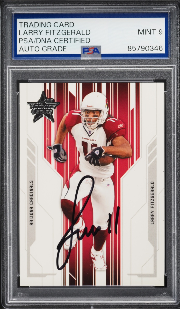 Larry Fitzgerald Signed Autographed Trading Card AUTO PSA/DNA 9