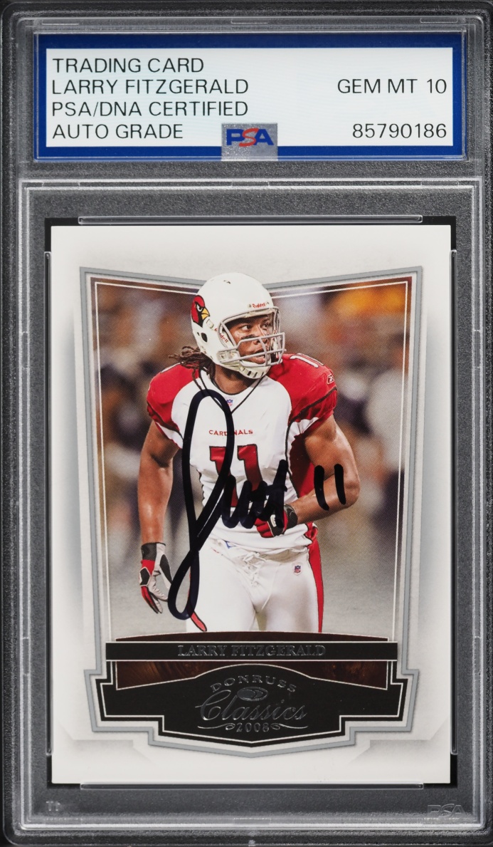 Larry Fitzgerald Signed Autographed Trading Card AUTO PSA/DNA 10