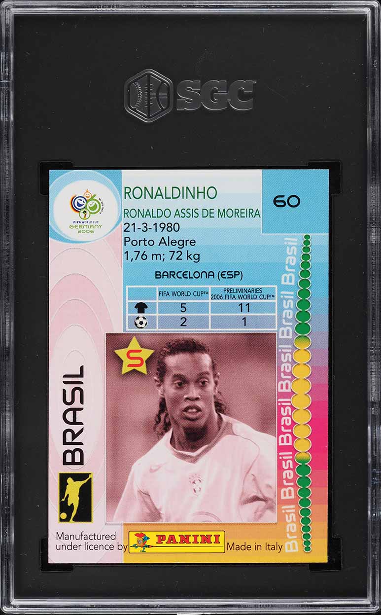 2006 Panini World Cup Germany Ronaldinho #60 SGC 9 MINT