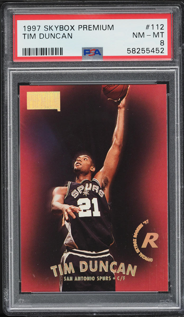 1997 Skybox Premium Tim Duncan ROOKIE #112 PSA 8 NM-MT