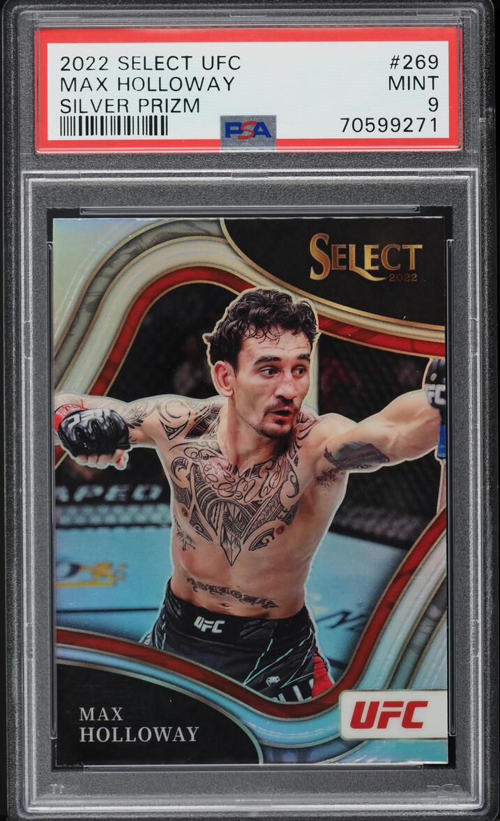 2022 Select Octagonside UFC Silver Prizm Max Holloway #269 PSA 9 MINT