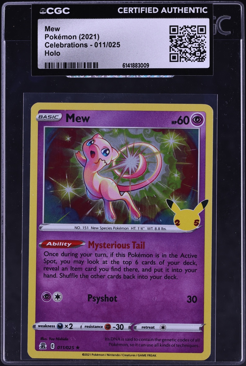 2021 Pokemon Sword & Shield Celebrations Holo Mew #11 CGC AUTH