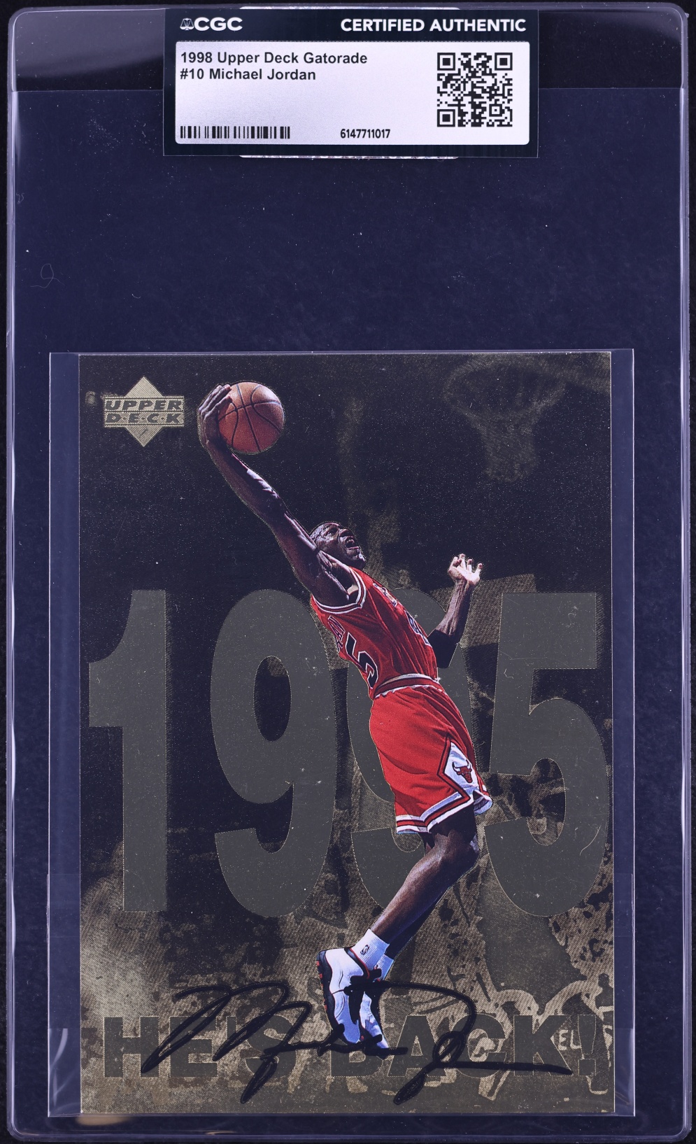 1998 Upper Deck Gatorade Michael Jordan #10 CGC AUTH