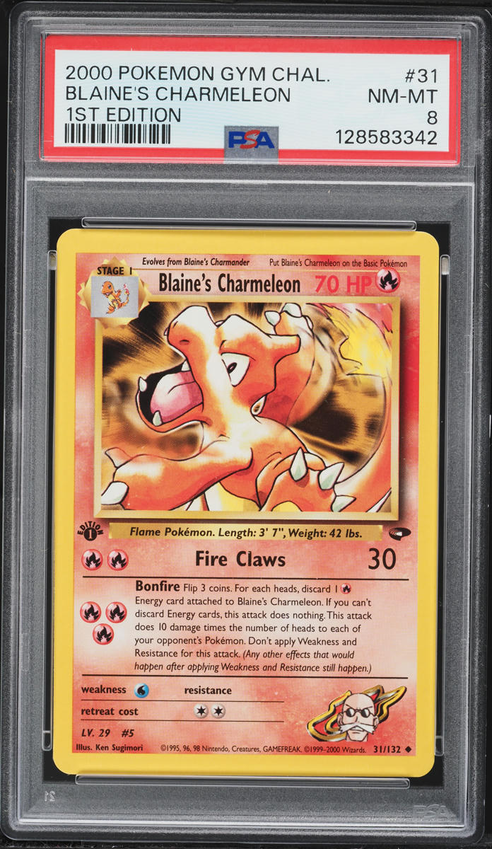 2000 Pokemon Gym Challenge 1st Edition Blaine's Charmeleon #31 PSA 8 NM-MT