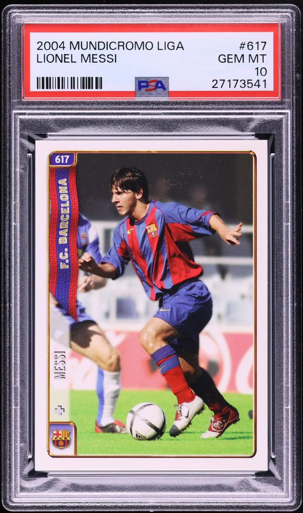 2004 Mundi Cromo Liga Lionel Messi ROOKIE #617 PSA 10 GEM MINT