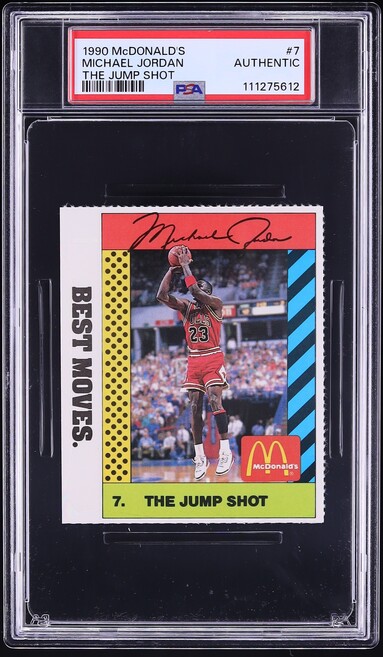 1990 McDonald's The Jump Shot Michael Jordan #7 PSA AUTH