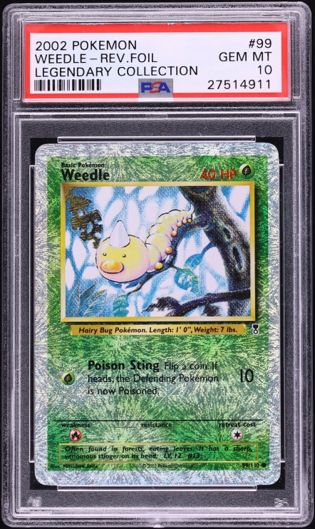2002 Pokemon Legendary Collection Reverse Holo Weedle #99 PSA 10 GEM MINT