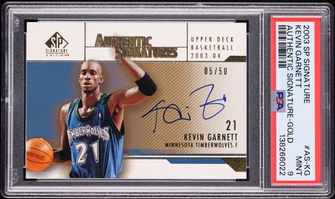 2003 SP Signature Kevin Garnett AUTO #A53 PSA 9 MINT on Fanatics