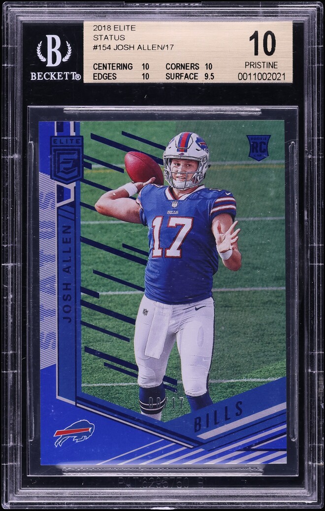 2018 Elite Status Josh Allen ROOKIE /17 #154 BGS 10 PRISTINE