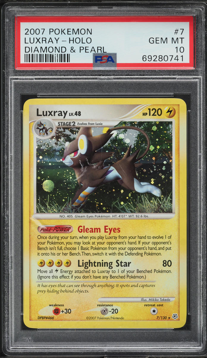 2007 Pokemon Diamond & Pearl Holo Luxray #7 PSA 10 GEM MINT