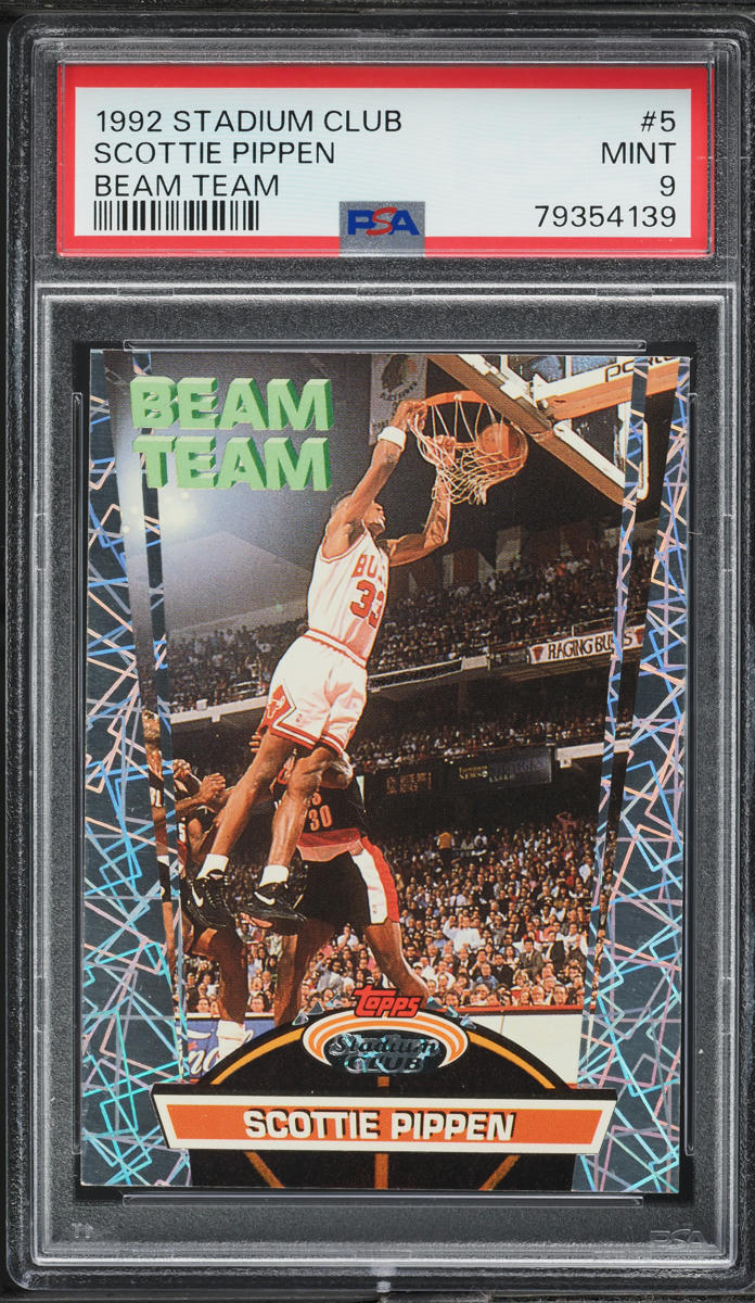 1992 Stadium Club Beam Team Members Only Scottie Pippen #5 PSA 9 MINT - Photo 1