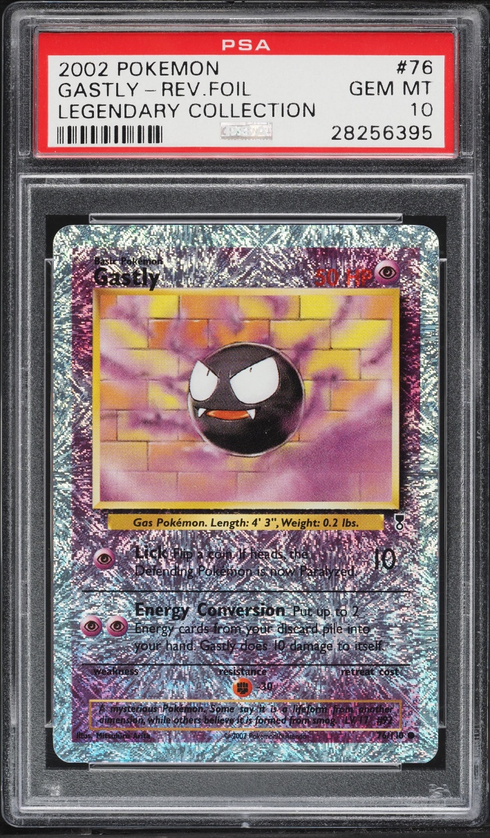 2002 Pokemon Legendary Collection Reverse Holo Gastly #76 PSA 10 GEM MINT