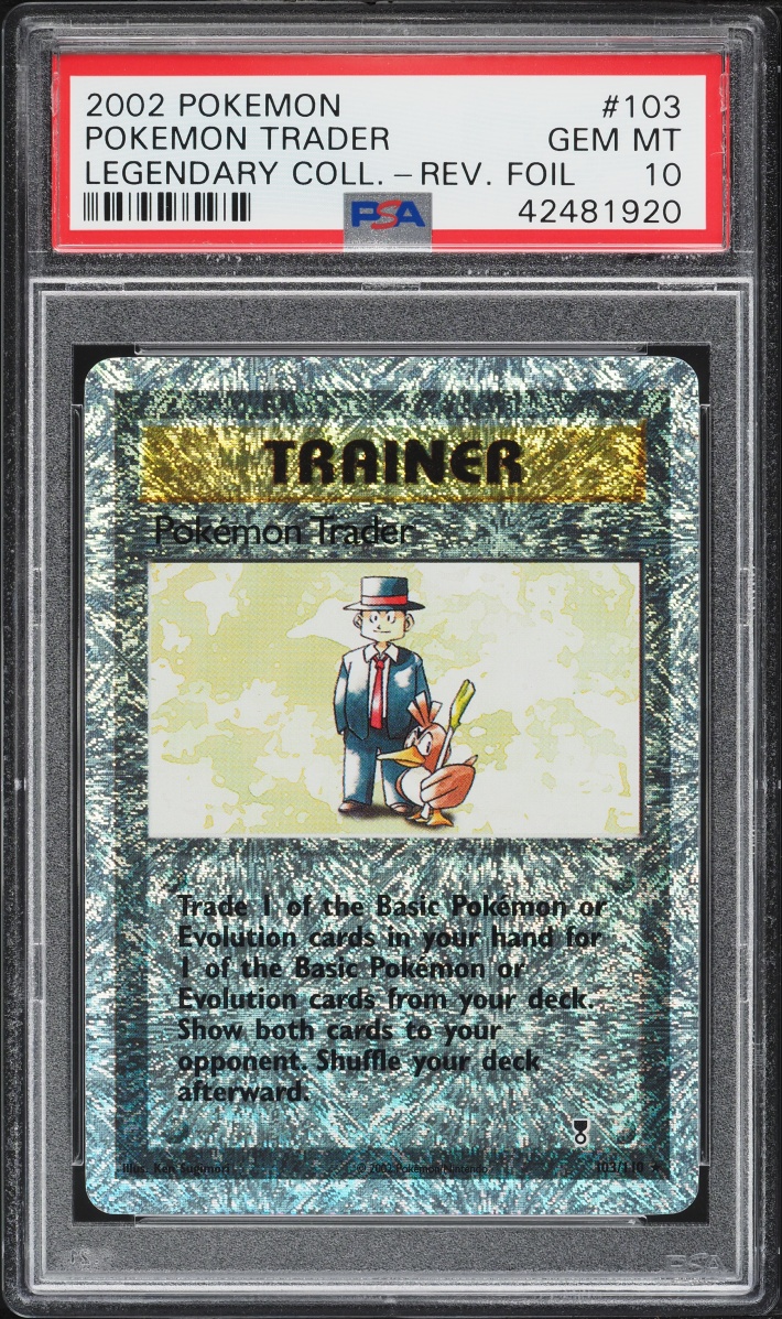 2002 Pokemon Legendary Collection Reverse Holo Pokemon Trader #103 PSA 10 GEM MINT
