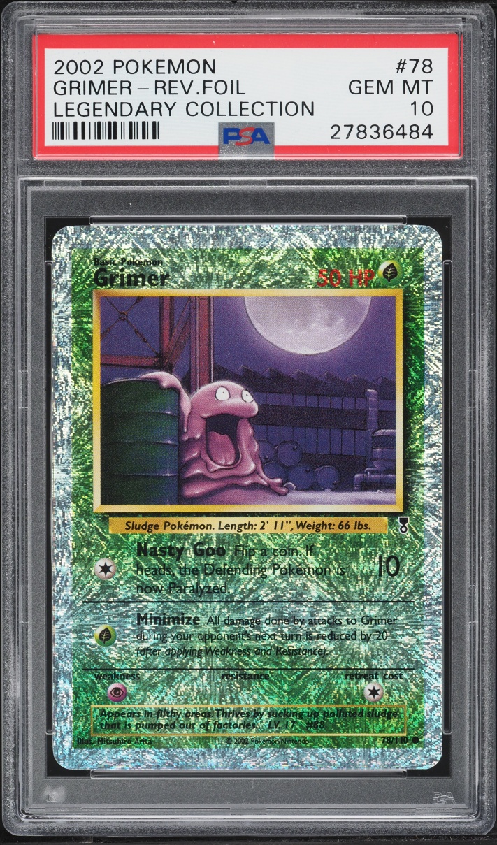 2002 Pokemon Legendary Collection Reverse Holo Grimer #78 PSA 10 GEM MINT