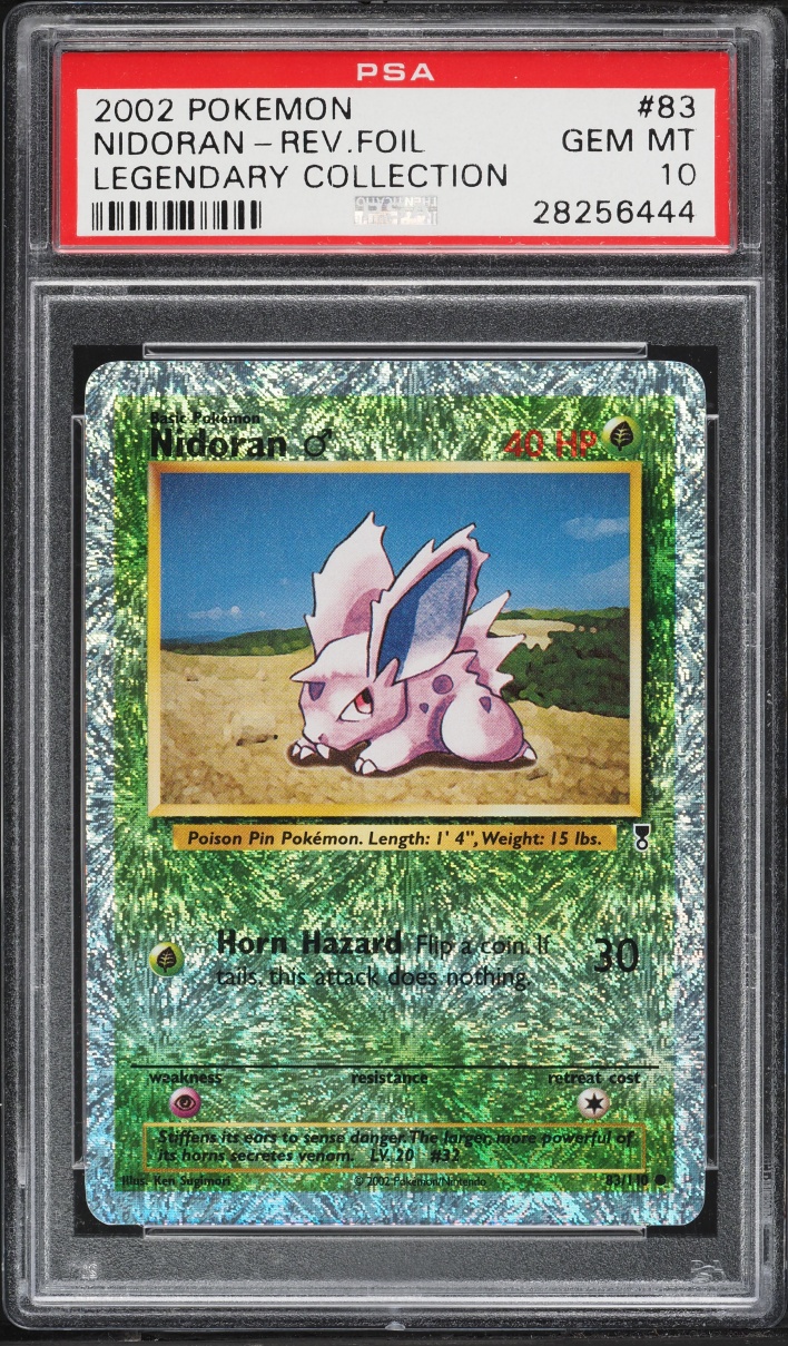 2002 Pokemon Legendary Collection Reverse Holo Nidoran #83 PSA 10 GEM MINT