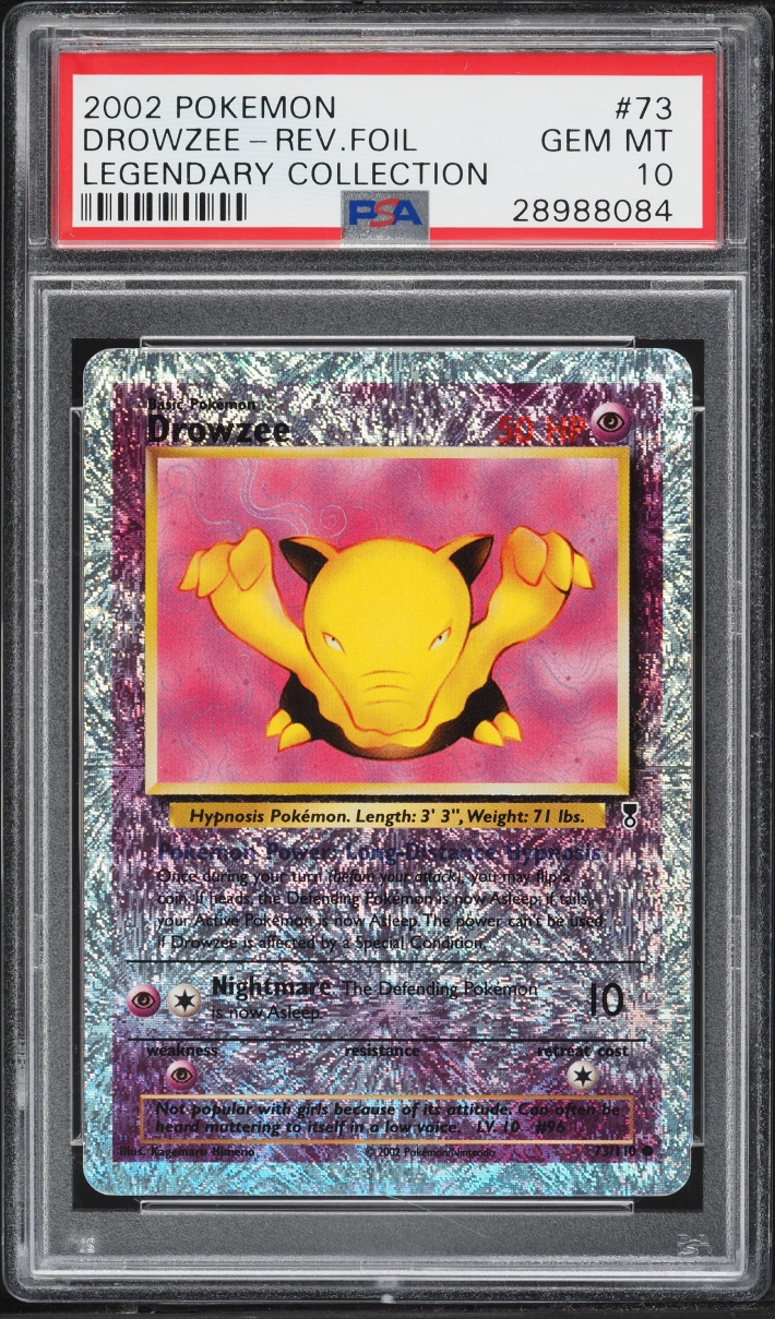 2002 Pokemon Legendary Collection Reverse Holo Drowzee #73 PSA 10 GEM MINT